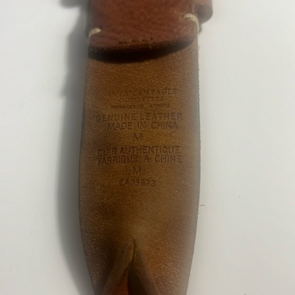 American Eagle leather belt size M solid brass vintage Y2K western - Picture 6 of 12